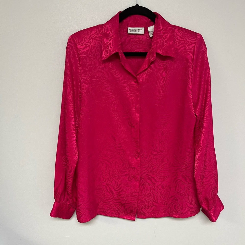 Vintage Worthington Pink Zebra Blouse